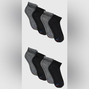 2 Of Hanes Premium Men's Comfort Fit Ankle Socks 4pk - Black/Gray 6-12 (8 Pairs)
